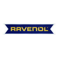 RAVENOL պիտակ՝ դեղին/կապույտ գույնի, եզրագծով 400x82 մմ